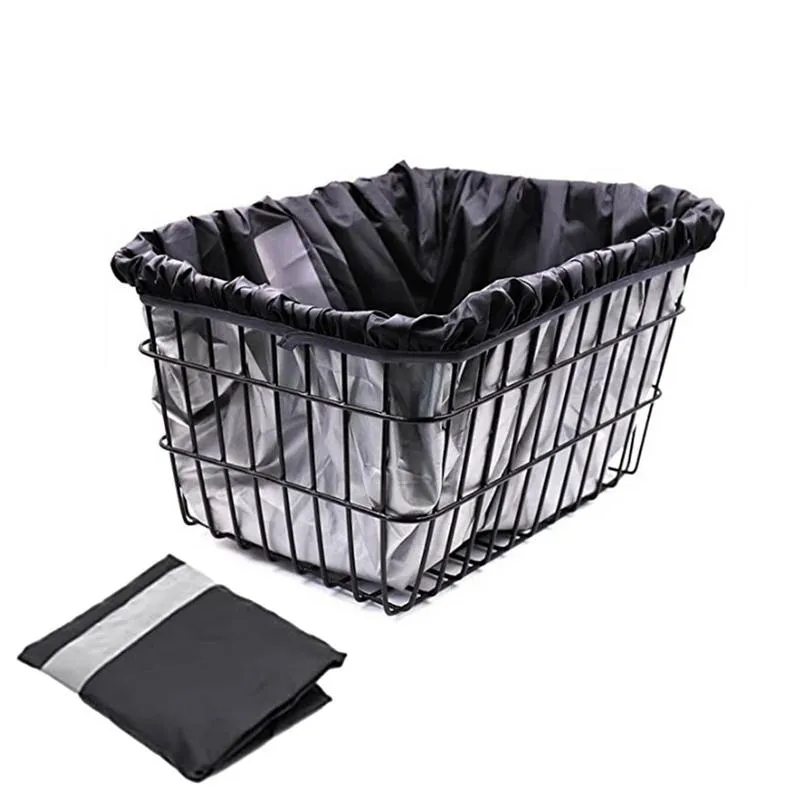DHgate Black Oxford Cloth Waterproof Bike Basket Cover with Saddle for Most Bicycles Sports Outdoors