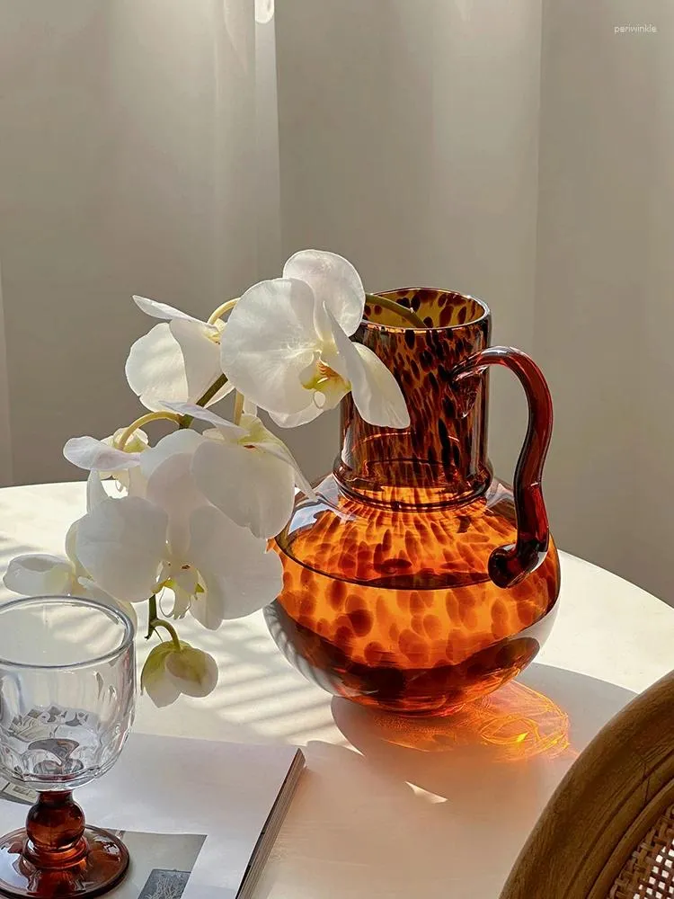 Vaser nischdesignkänsla vas glas vintage hög mjölkkruka blommakärl