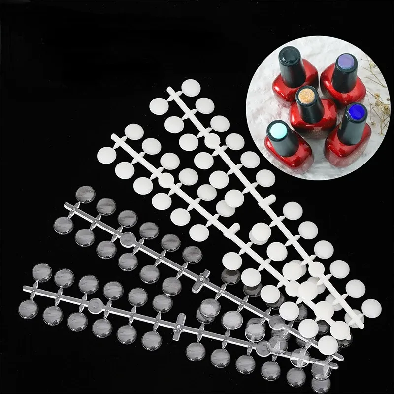 2024 Nail Polka Dot Color Card Nail Oil Glue Color Display Board Bottle Bottom Cap Color Card Bottle One Color - for nail art color display