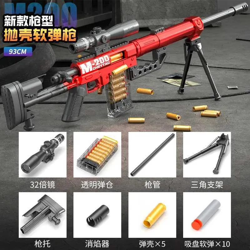 Gun Toys AK47 Shell gooien zachte kogelspeelgoed Sniper Gun M200 Outdoor Interactive Game Toy Model Boys Birthday Gift YQ2404136ZE5