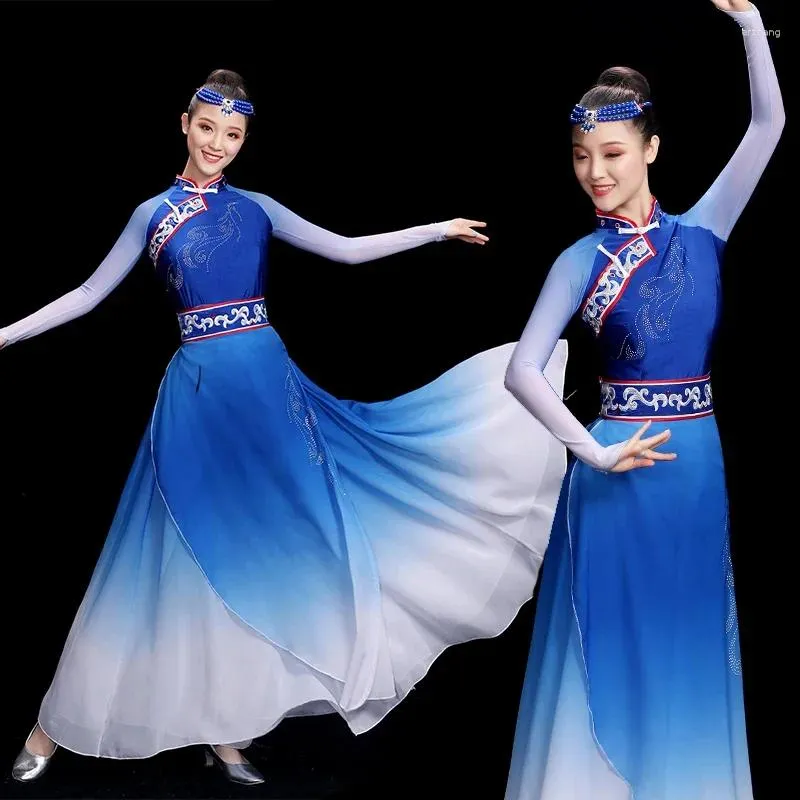 Stage Wear Mongolian Performance Costumes Ethnic Minority Modern Style Dance Bowl And Chopsticks