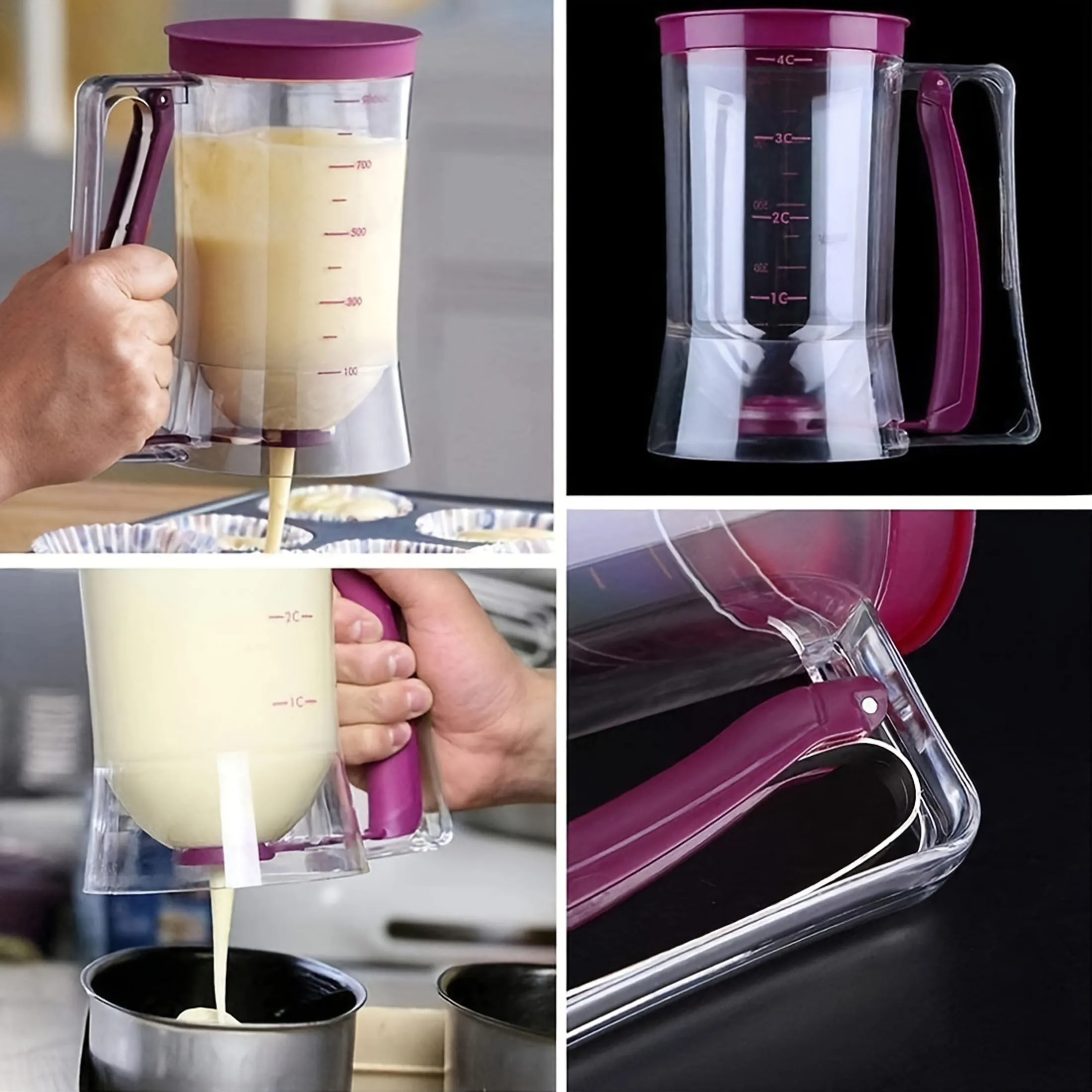 Automatic Electric Batter Mixer & Dispenser - For Pancake, Cupcake, Waffle Batter, Battery Powered