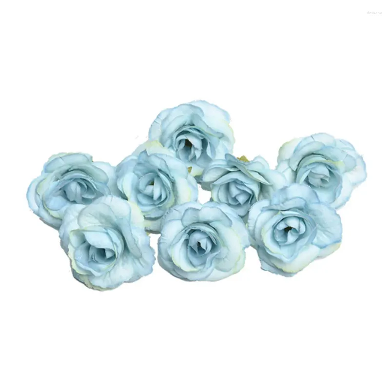 Kwiaty dekoracyjne 50pcs lekkie rzemiosło fałszywe dekoracja ślubna róża sztuczna głowica kwiatowa przenośna dom wielokrotnego użytku dla przyjęcia ślubnego DIY