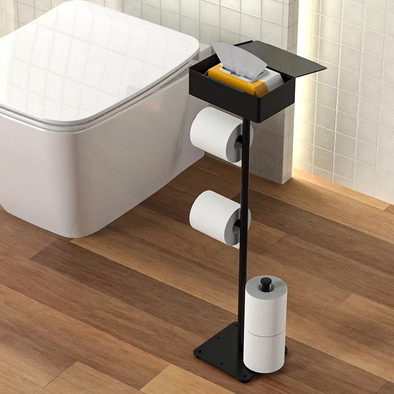 2024 Space Aluminum Toilet Paper Holder Stand, Wall-Mounted