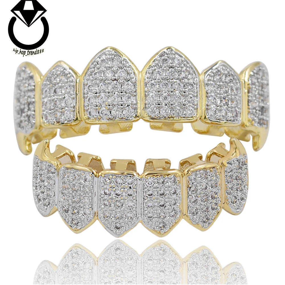 Hip Hop Iced Out CZ Mouth dents Grillz Grillz Grill Bottom Grill Set Men Women Vampire Grills