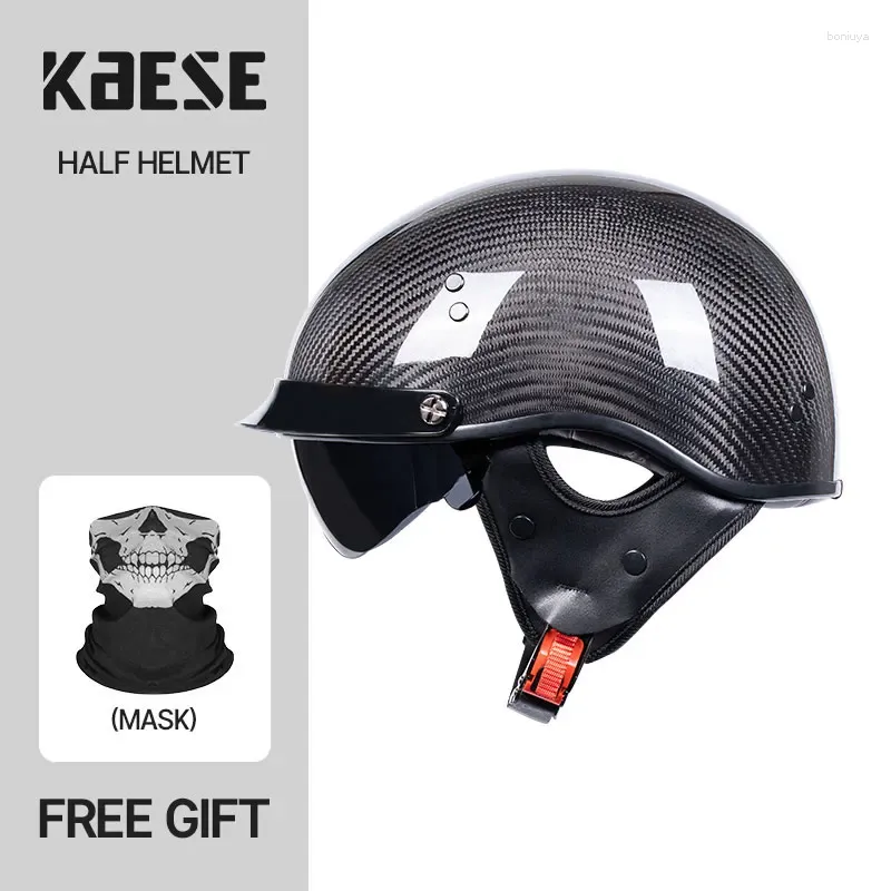 Motosiklet kaskları karbon fiber vintage açık yüz için yarısı 1/2 kask retro motokros motosiklet casco moto kapakete