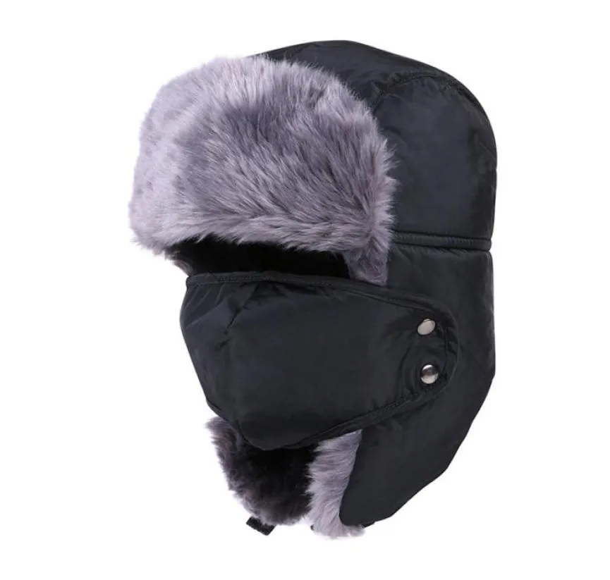 Winter Bomber Hats Men Women Thickening Fur Earflap Heating Plain Snow Cap Russian Plush Ski Hat Keep Warm Windproof Trapper Hats2620280