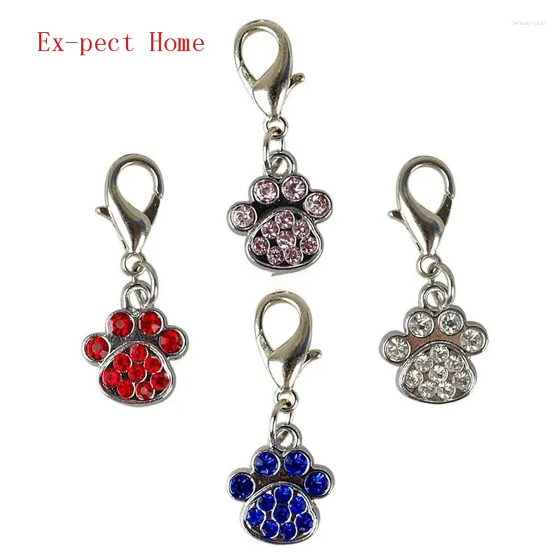 Dog Apparel 200pcs Fashion Tags Pet Pendant Collar Rhinestone Cute Charms With Hooks Decoration Accessories