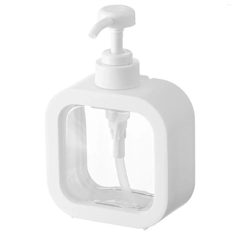 Liquid Soap Dispenser Clear Bottle Simple Square Transparent Push-Type Lotion Empty Travel Portable Hand