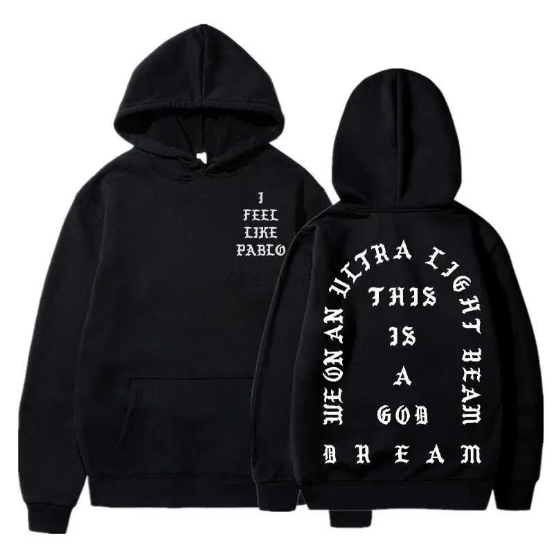 Women's Hoodies Sweatshirts I Feel Like Pablo Hoodies Men Fashion Letter Graphic Printed Sweatshirts Women Cool Casual Harajuku Hooded Pullover Oversized 240413