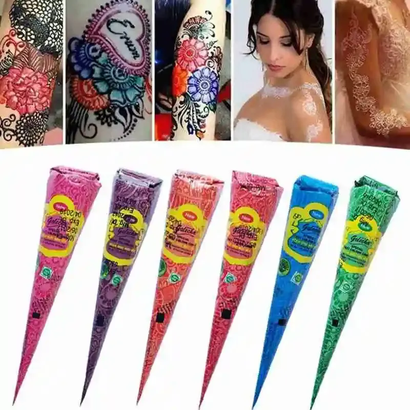 Henna Tattoo Paste Indian Temporary Sticker Paint 25g Couleur de corps Art Juice Peinture crème 240408