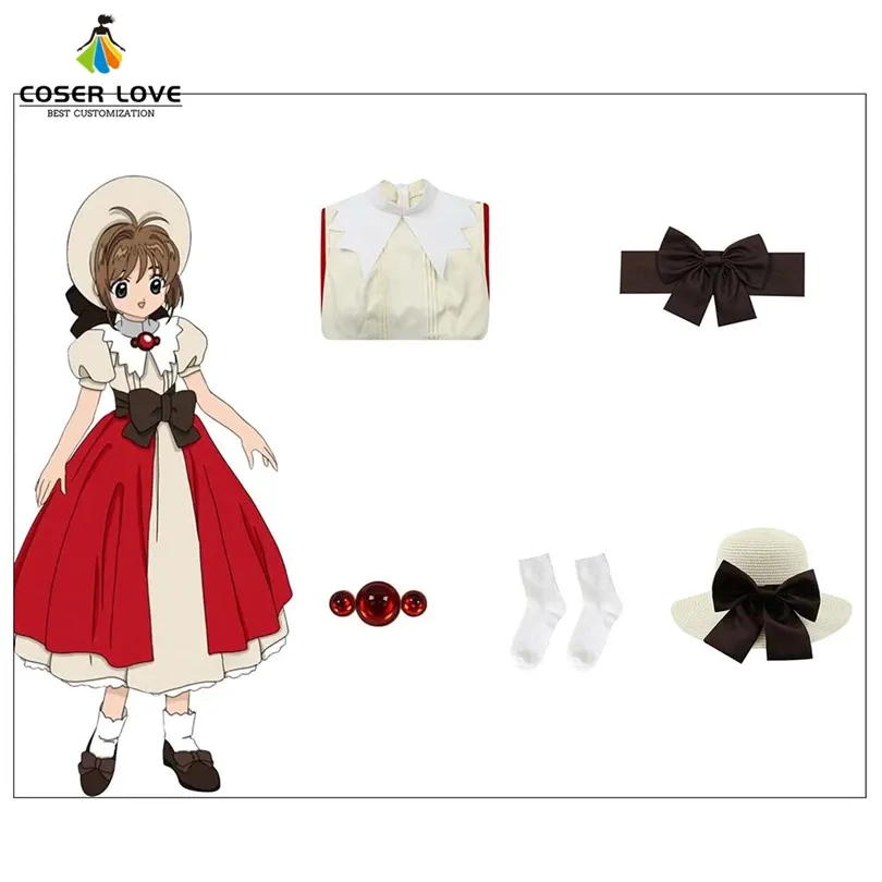 open lace back dress Cardcaptor Sakura Movie Cosplay Costume
