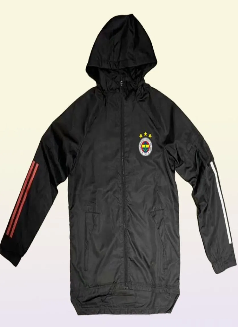 Dorosły 20 21 Fenerbahce Blue Windbreaker Kurtki 2020 2021 Kurtki sportowe Kurtki z kapturem Zapip Zimowy płaszcz biegający Men039S JA6448283