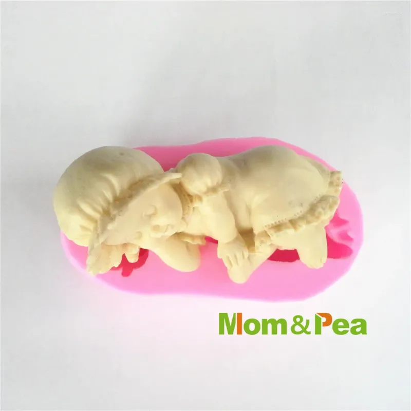 Backformen Mompea 0410 Baby Mädchen Silikon Seifenform Kuchen Dekoration Fondant 3D -Lebensmittelqualität Schimmel