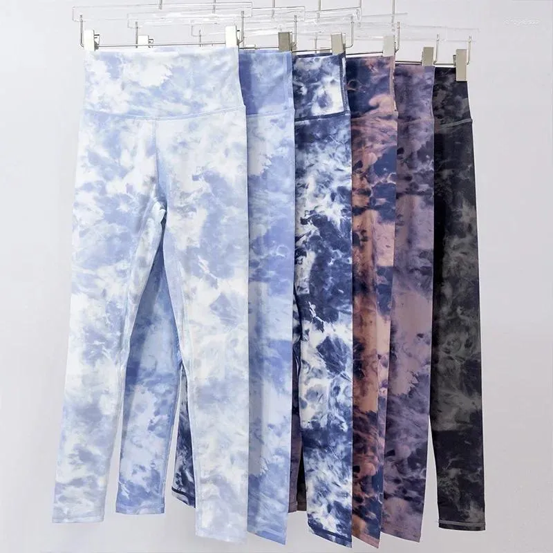 Actieve broek Tie Dye Yoga Quick Drying strakke fit leggings vrouwen hoge taille pant atletic look render voor buiten