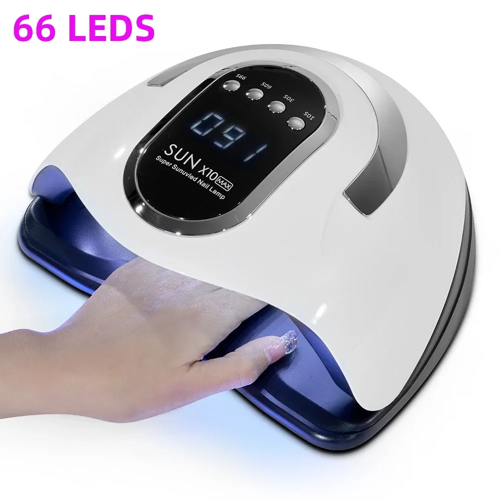 Borrar 66Led Professional Nail Dryer Lamp för manikyr kraftfull UV LED -gel nagellampa med automatisk avkänning gelpolsk torkningslampa