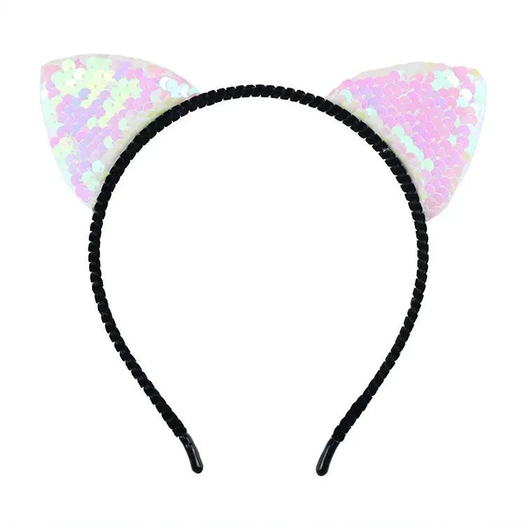 Baby Headbands Girls Sequins Hairbands Infant Cat Ear Cartoon Headband Headwrap Elastic Hair Sticks Hair Accessories Photography Props