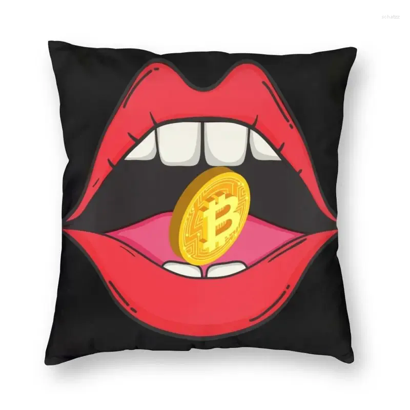 Kissen Kryptowährung Abdeckung 3D -Druck BTC Blockchain Geek Wurfkoffer für Auto Custom Pillowcase Dekoration