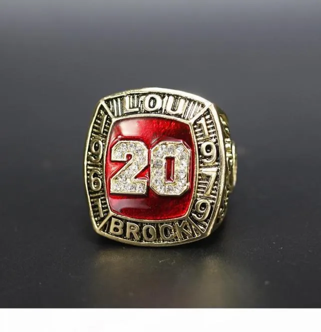 Hall of Fame Baseball 1961 1979 20 Lou Brock Team Champions Championship Ring con set di legno souvenir Fan Men Gift Whole8597023