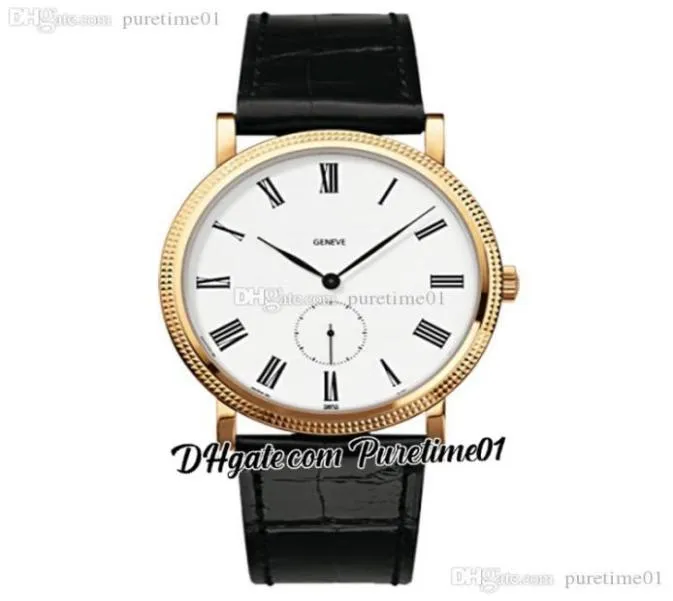 2022 Calatrava 5119J001 ATTALATIVE MONTRE MENSEAUX 40 mm 18k Jaune en or blanc Cadran Roman Blain en cuir noir 11 styles montres 3419947