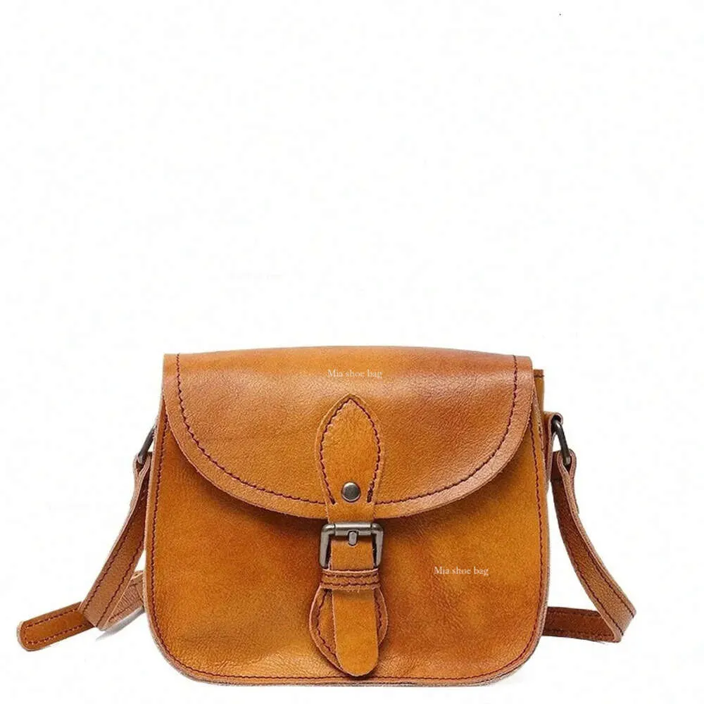 SC Vintage echte Crossbody -Handtaschen für Frauen Schnallenklappe Sattel weibliche echte Leder -Gelegenheits -Menger -Umhängetasche x2la#