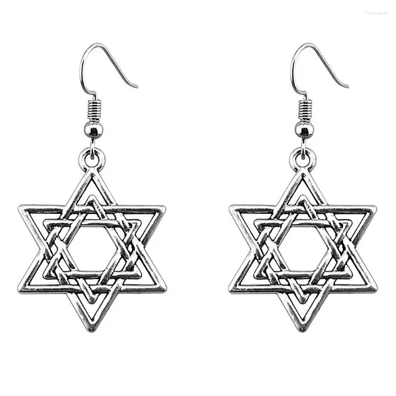 Dangle Earrings 1Pair Star of David Hoopカップルペンダントジュエリー製造用品アイテムフックサイズ18x19mm