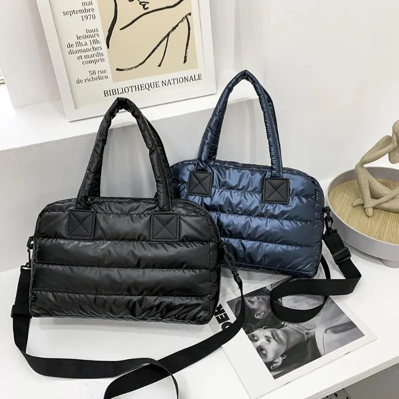 Omuz Çantaları Uzay Pamuk Tote Çanta Kadınlar İçin Günlük Crossbody Ladies Quilted Puffy Üst Sling Alışveriş Bolsas Sac