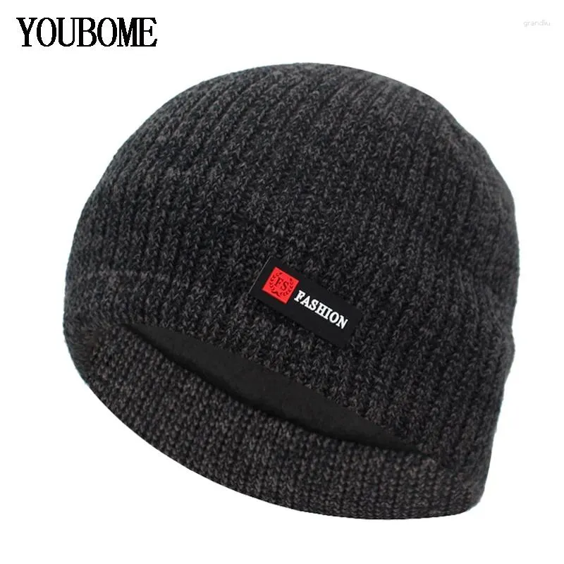 Boinas youbome moda malha chapéu gorro feminino chapéus de inverno para homens críticos beanies marca capô famale máscara quente tampa malha macia