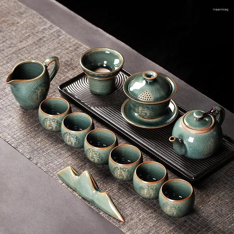 Tearware Sets Advanced Gaiwan Tea Set Office Chinese Tarde Modern Matcha Design Kungfu Japanese Porcelana Chinesa Bens domésticos