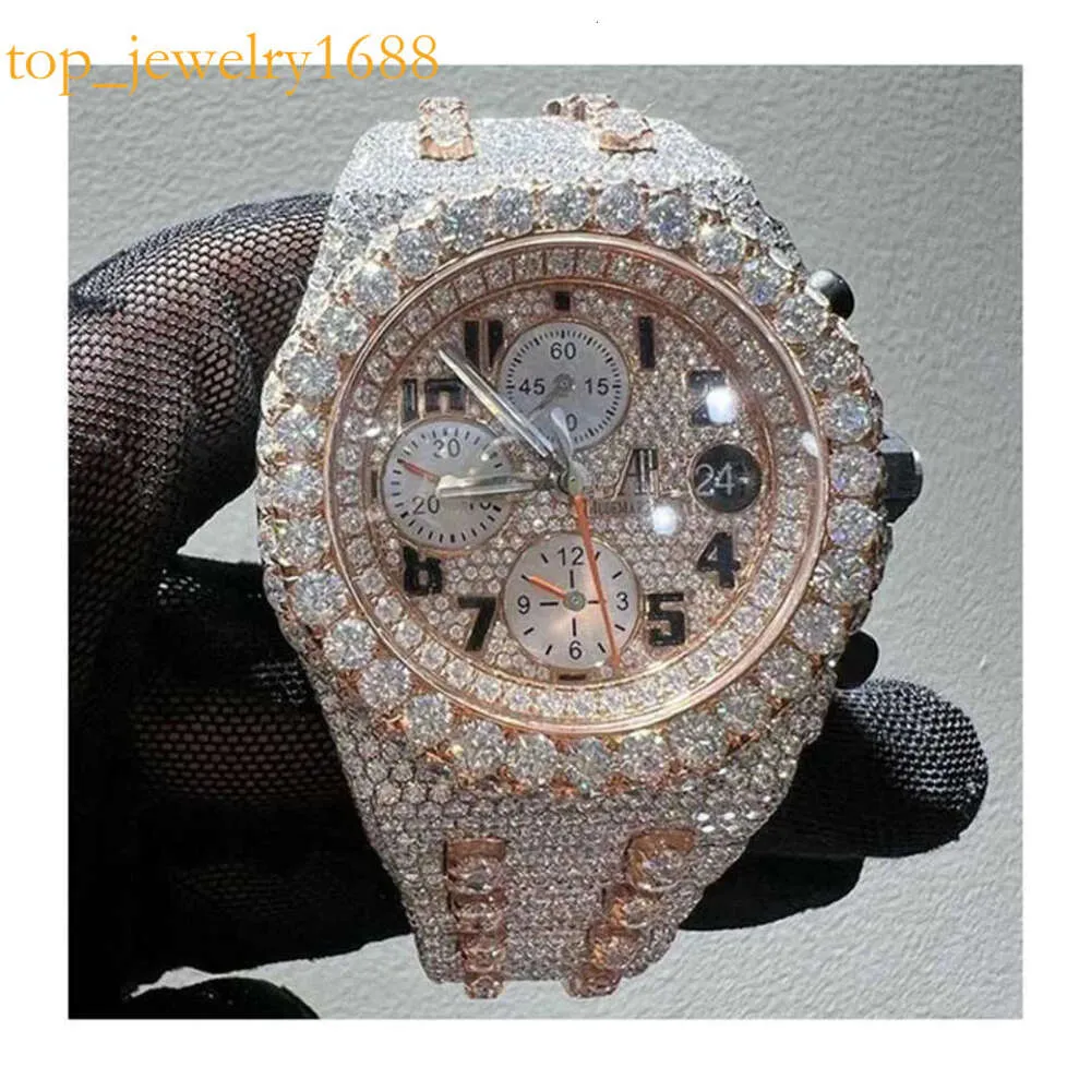 Luksusowy z fabrycznym testem niestandardowym przełęczy lodowy vvs moissanite zegarek kobiet Hip Hop Full Diamond Watches HB-MH