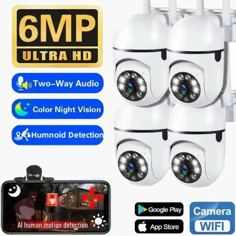 IP-kameror 6MP WiFi Wireless Security Monitor Camera 4x Zoom inomhusövervakning Human Tracking Two-Way Audio Cameras Color Night Vision 24413