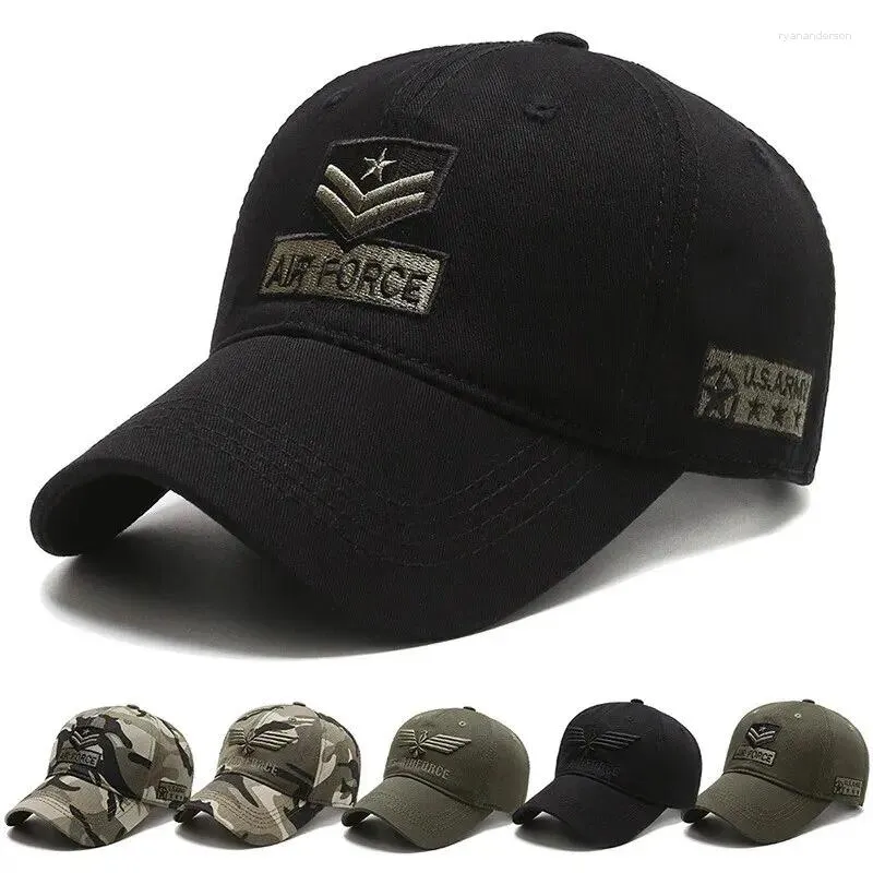 Caps de bola Four Seasons Hat Hat Men Tide Cap Korean Casual Primavera e outono ao ar livre Camuflagem Sunsuflagem Military Baseball