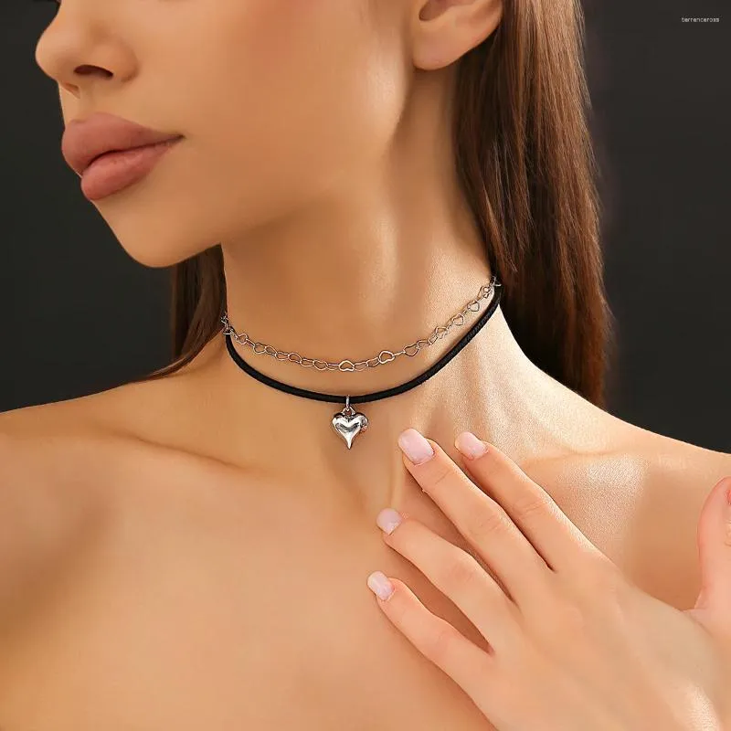 CHOKER PURUI SEMPLICE AMORE CUORE CAPPENTI CAMPOLA CAMPANIO DI ROGA NERA CAMPIO DI ROGA PER DONNE DELLA DELLA FASCIFICA GIFTRI GIFTS GIFTRI