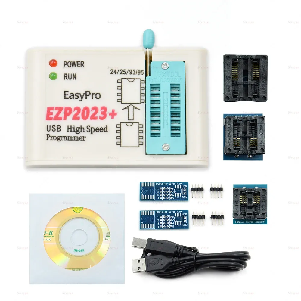 計算機フラッシュBIOS EZP2023 USB SPI標準プログラマー + 5アダプターサポート24 25 93 95 EEPROM FLASH BIOS MINIPROプログラミング計算機