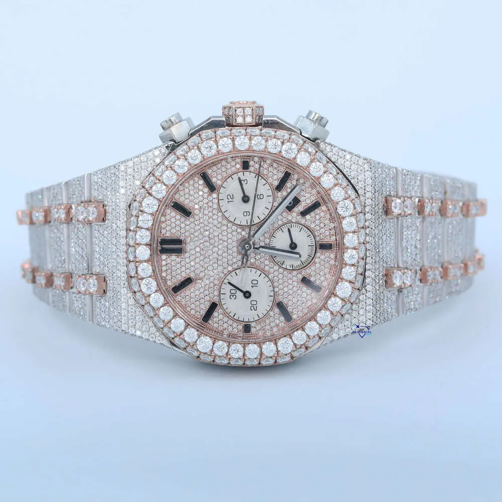 Luksusowe wyglądanie w pełni obserwuj mrożone dla mężczyzn Woman Top Craftsmanship Unikalne i drogie Mosang Diamond 1 1 5A zegarki dla Hip Hop Industrial Luxurious 5401