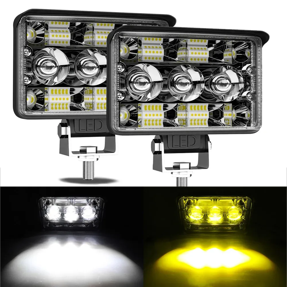 AUXTINGS 2 pezzi 7 pollici 30W barra luminosa a LED a fila singola ultra sottile con staffa di montaggio per fuoristrada Ranger ATV UTV SUV