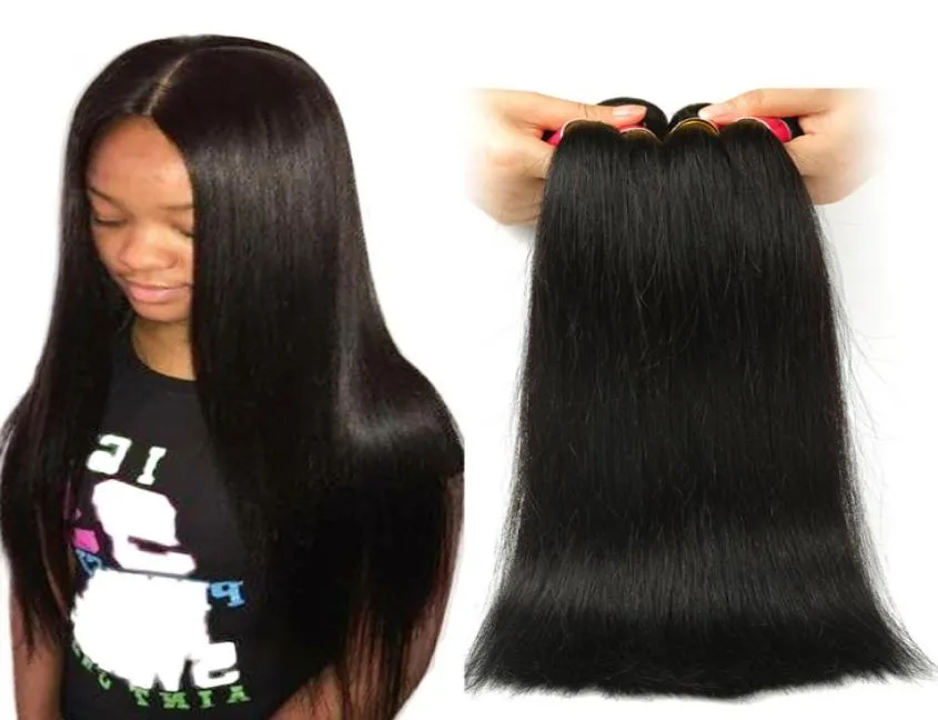 Urocza królowa peruwiańska proste włosy 3 wiązki 100 Untisse Virgin Human Hair Perming Perivian Peruvian prosta fala włosów Bun5491331