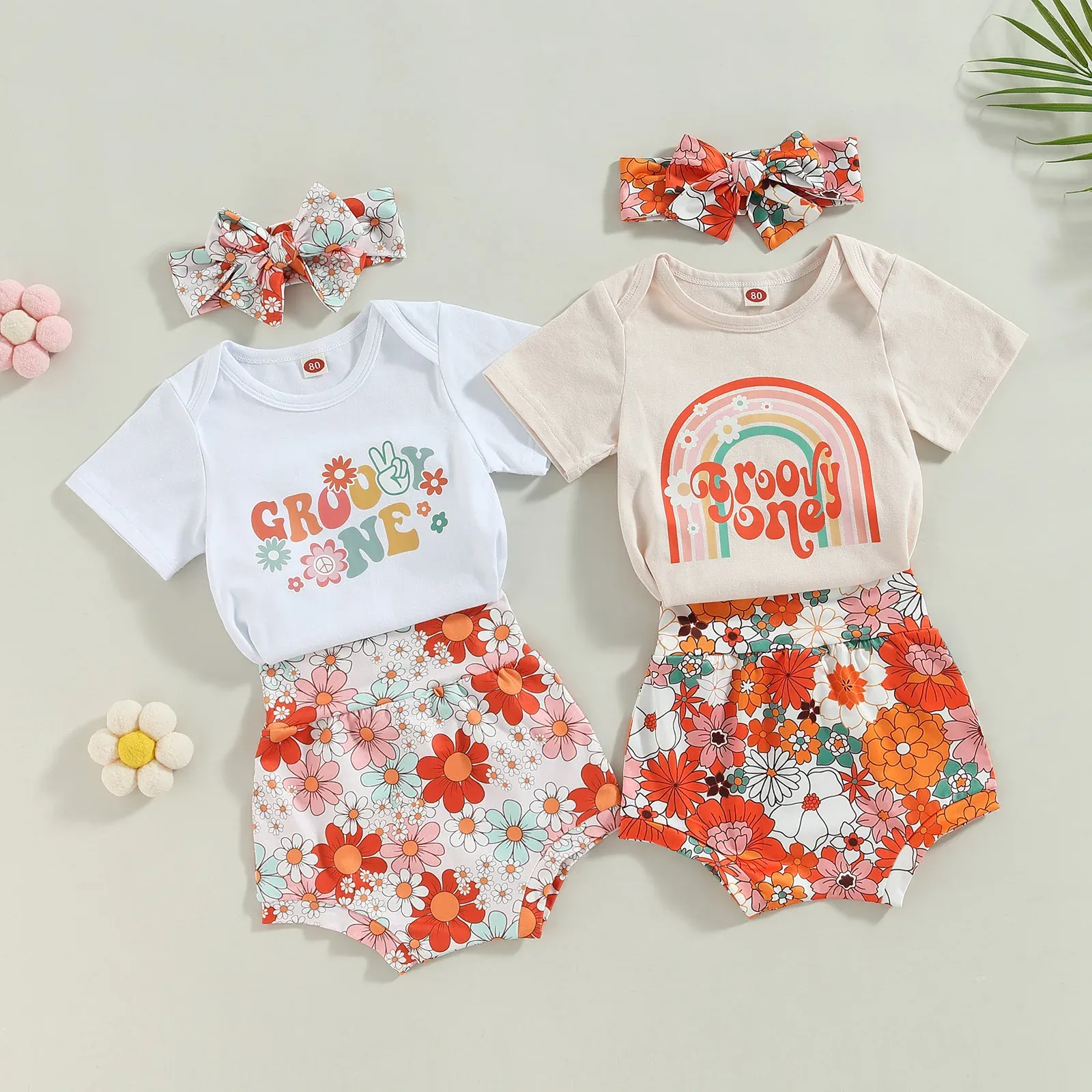 Shorts mababy 612m nyfödda spädbarn baby flicka kläder set bokstav romer blommor shorts pannband kläder sommarkläder D01