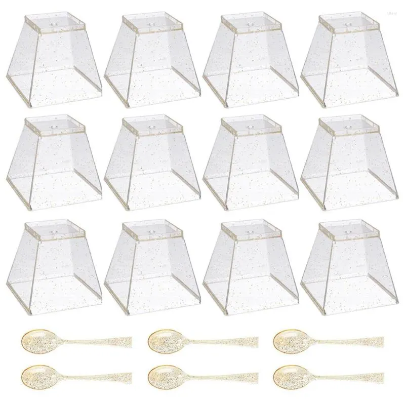 Disposable Cups Straws Ice Cream Bowls Transparent Cup Party Supply Pudding Storage Mini Mousse Parfait Dessert Shop