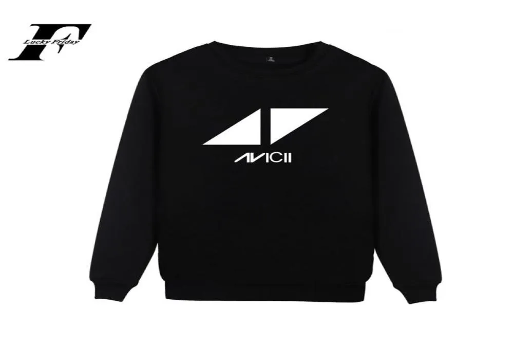 DJ AVICII Streetwear Hoodies Oneck Men Pinta Spazza senza cappuccio 2017 uomini con cappuccio da donna con cappuccio da donna uomo vestiti più dimensioni302q3894252