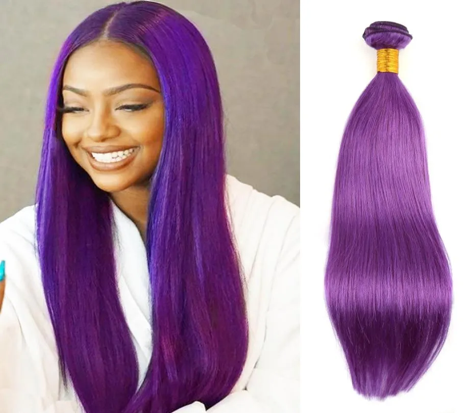 Couleur de couleur violette brésilienne Vierge Poules de cheveux silky Remy Vierge Vierge Human Wates Weaves 3or4 PCSLOT Bella Hair7279587