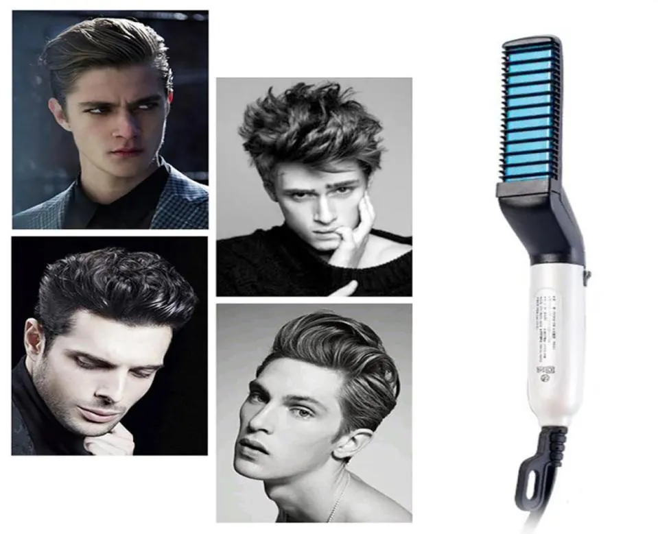 Men Styler rapide peigne à cheveux multifonctionnels Curling Curler Show Cap Tool Electric Hair Styler For Men Hair Styling Brush1712391