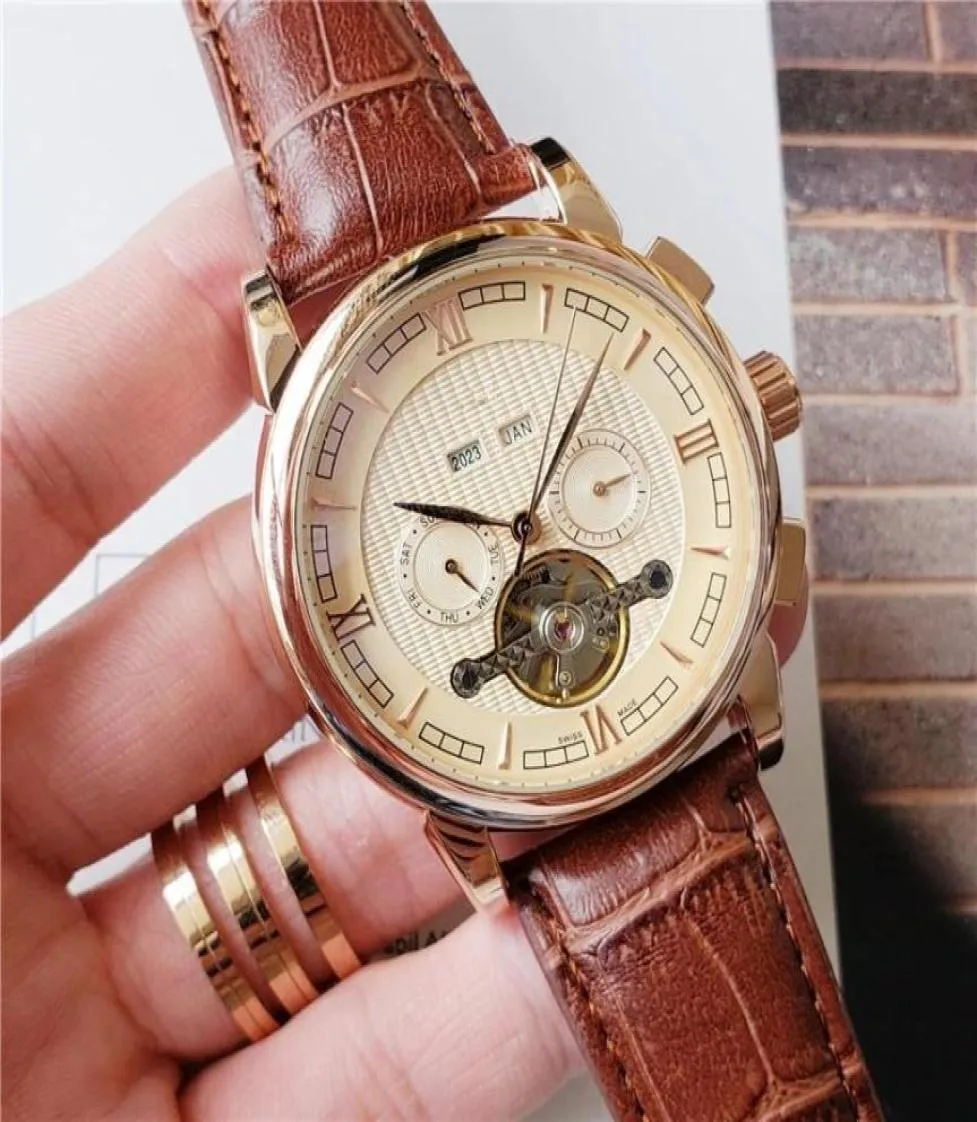 2021 Luxury Reloj PH Brand Watch Men Casual Mentes Matchs Fashion Polshorloge Robe Orologio en cuir Machinery Automatic1744962