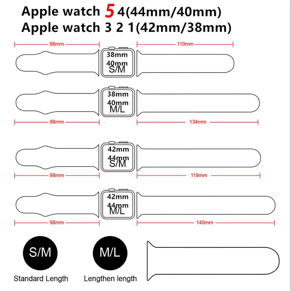 Chart Are Apple Watch Bands Different Sizes Silicone A Strap For Apple  Watch Series 5-9, Ultra 2, 49mm