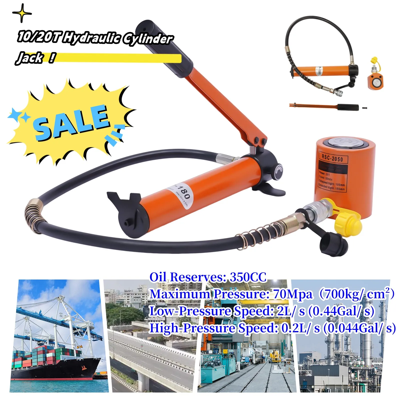 Hydraulic Pump MEASUREMAN CP-180 Manual Hydraulic Hand Pump - Compact ...