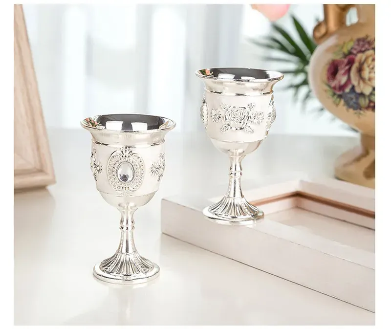 European Wine Glasses Alloy Liquor Goblet Beer Cup Shot Glass Luxury Home Decorations Party Gift