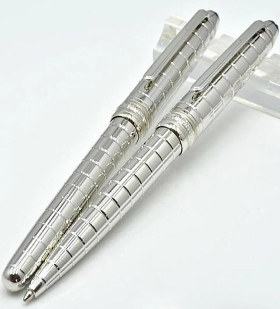 Promotion Pen Msk 163 Rllerball Ballpoint Pen Golden Silver Metal Black Stripe Stationery With Series Number9041994