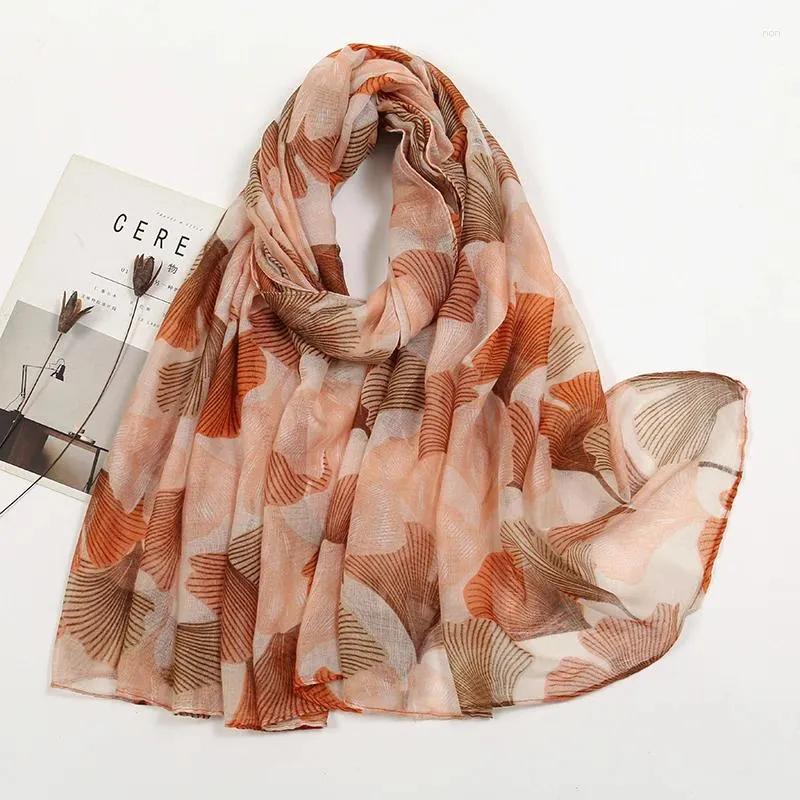 Scarves Thin Floral Viscose Scarf Lady Print Voile Shawls And Wraps Pashmina Foulards Muslim Woman Hijab Long Printed Tippet