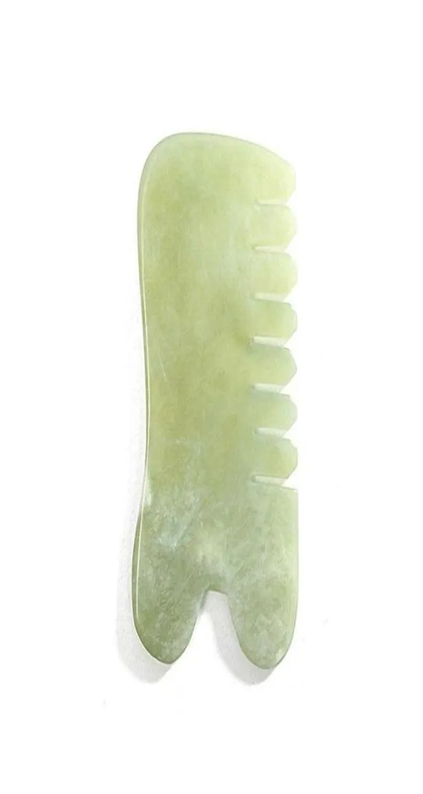 Stone Jade Stone Guasha Gua Sha Massagem Mão da perna da perna Boletim Ponto de braço de pente de beleza saudável Cura Cura Massager Tool268a5992879