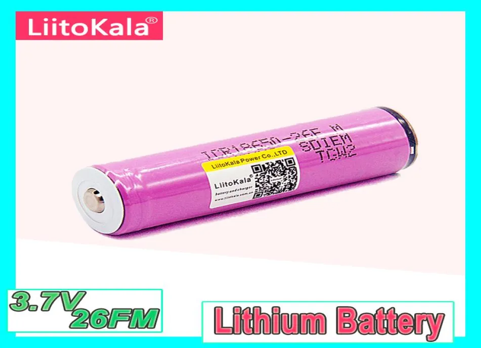 Liitokala 18650 2600mAh Battery 100 ICR1865026FM Ursprungligen 37V 2500mAh Uppladdningsbart batteri för Flashlight9186741